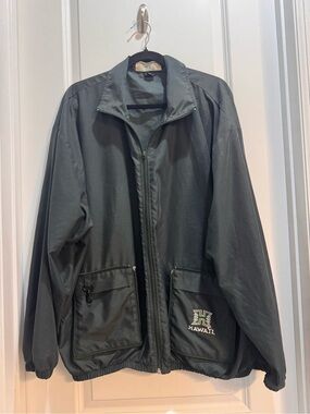 University Of Hawaii Packable Windbreaker Jacket XL Green Full Zip
